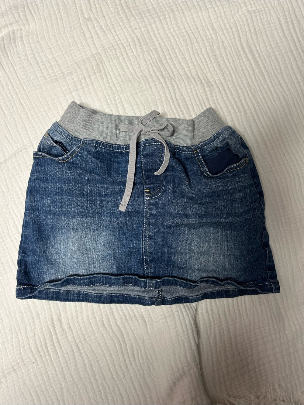 Justice Grey Waistband Skirt with Navy Lining